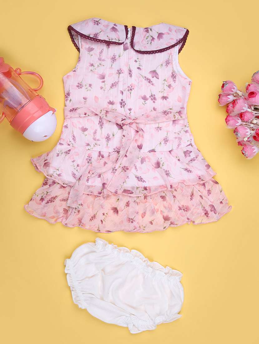 girls printed round neck frock with bloomer - 21973926 -  Standard Image - 1