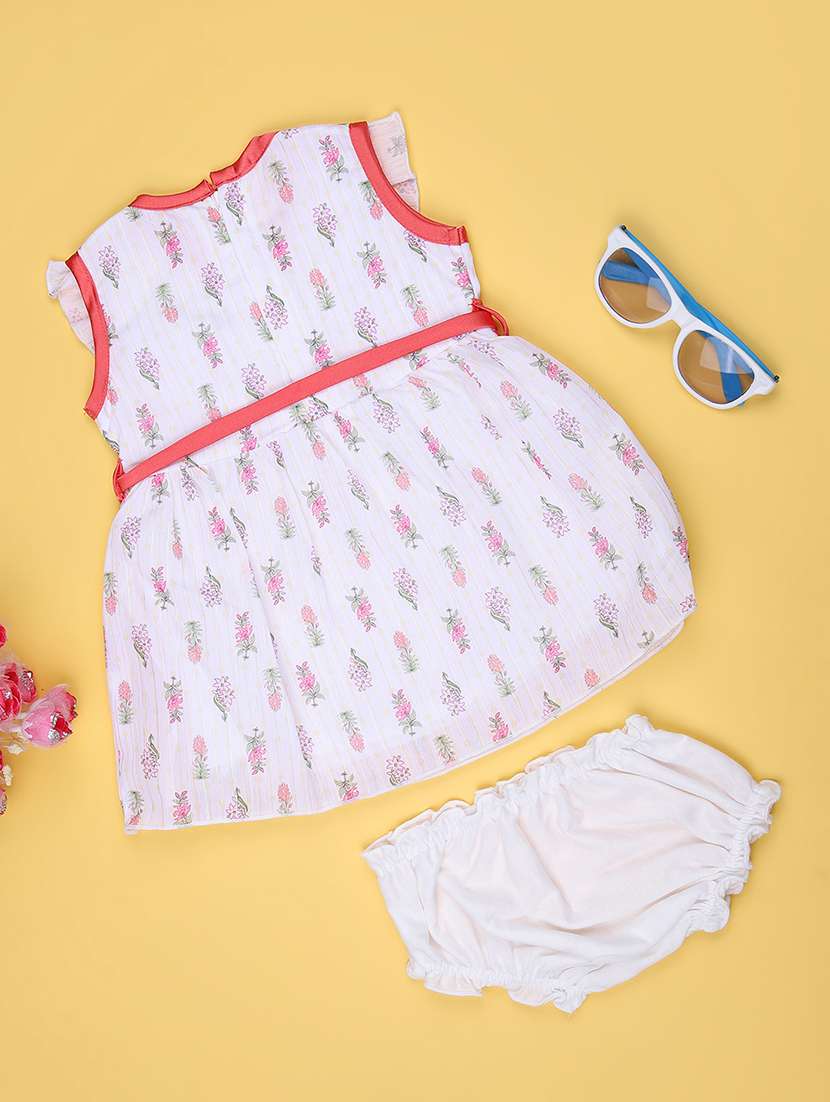 girls printed round neck frock with bloomer - 21973928 -  Standard Image - 1