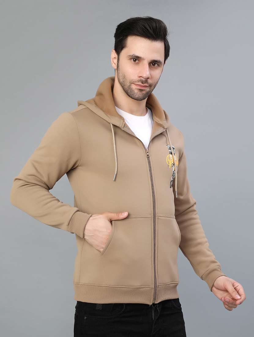 men printed long sleeve hooded sweatshirt - 21974259 -  Standard Image - 1