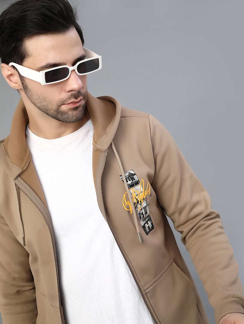 men printed long sleeve hooded sweatshirt - 21974259 -  Standard Image - 4