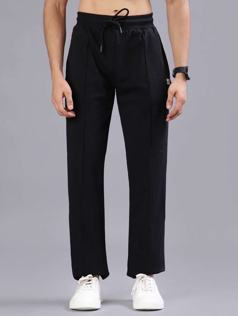 men solid mid rise full length track pant - 21974438 -  Standard Image - 1
