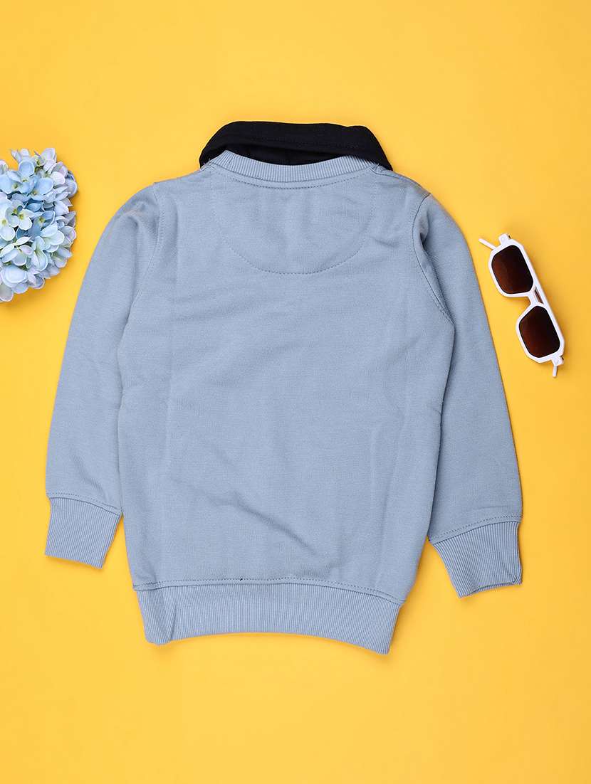 boys printed long sleeve polo neck sweatshirt - 21974544 -  Standard Image - 1