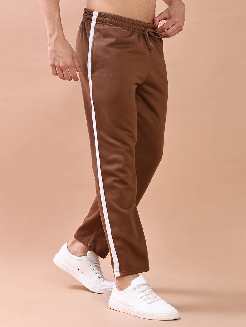 men solid mid rise full length track pant - 21974706 -  Standard Image - 1