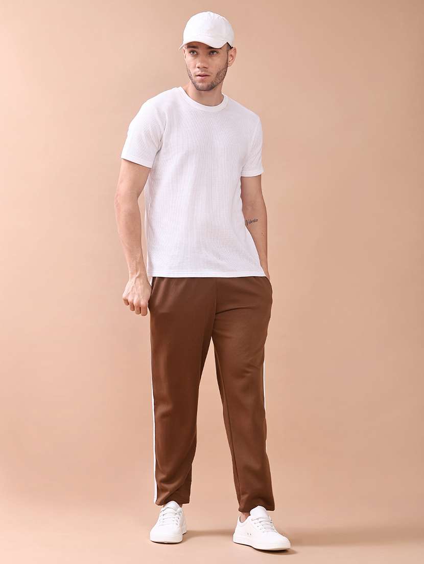 men solid mid rise full length track pant - 21974706 -  Standard Image - 4