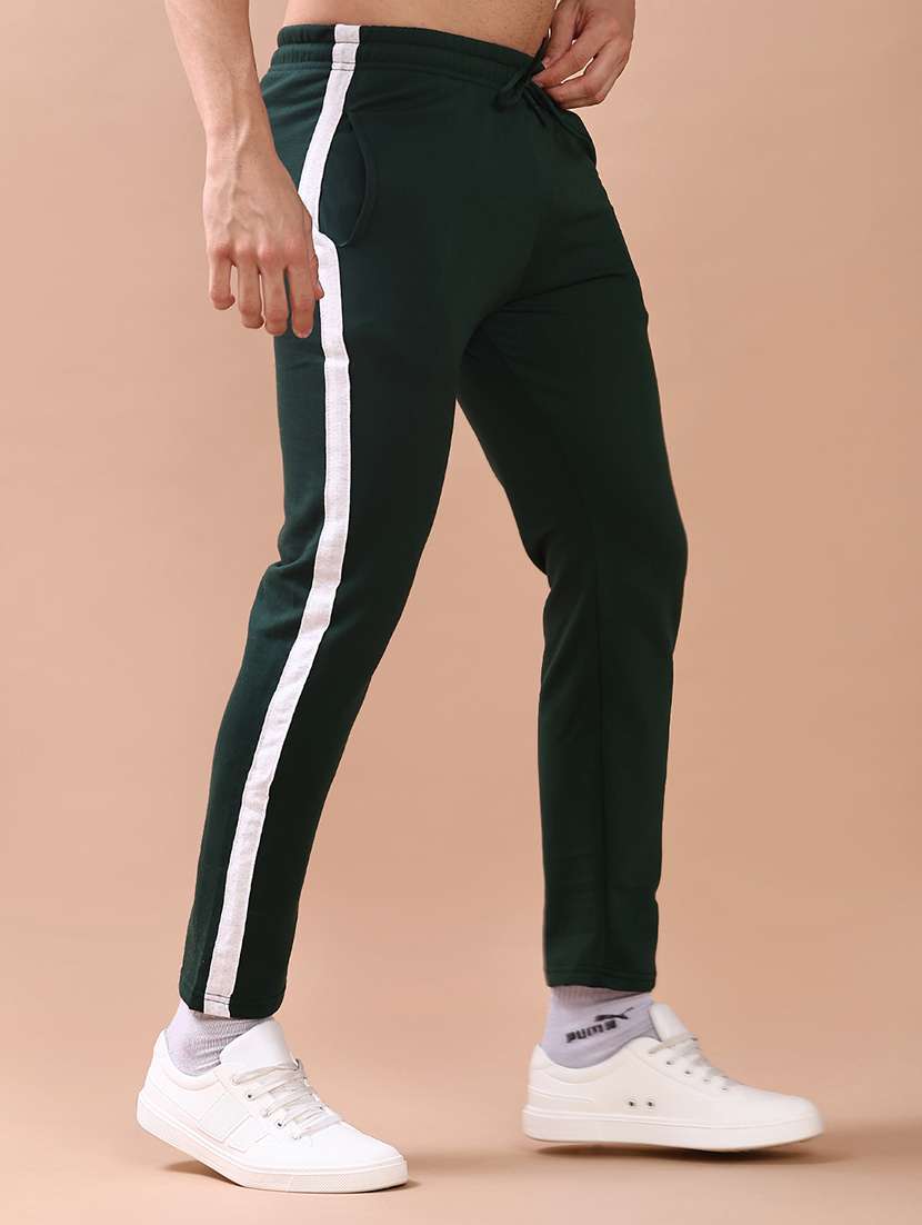 men solid mid rise full length track pant - 21974708 -  Standard Image - 1
