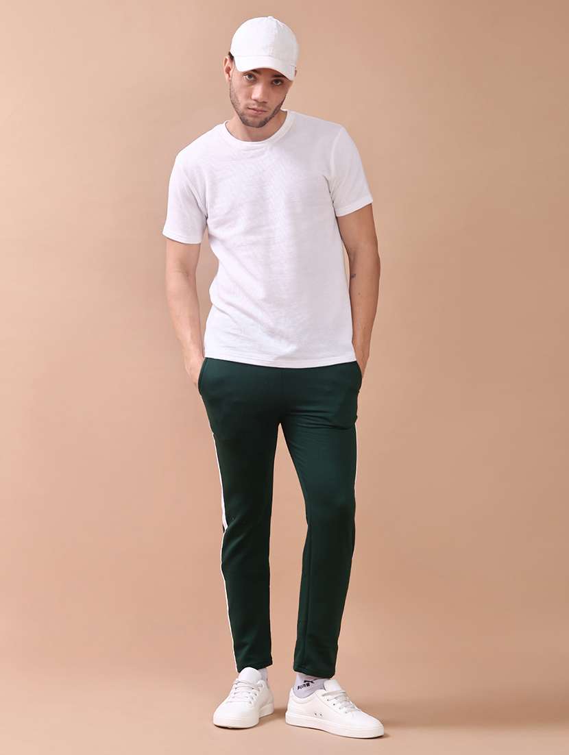men solid mid rise full length track pant - 21974708 -  Standard Image - 4