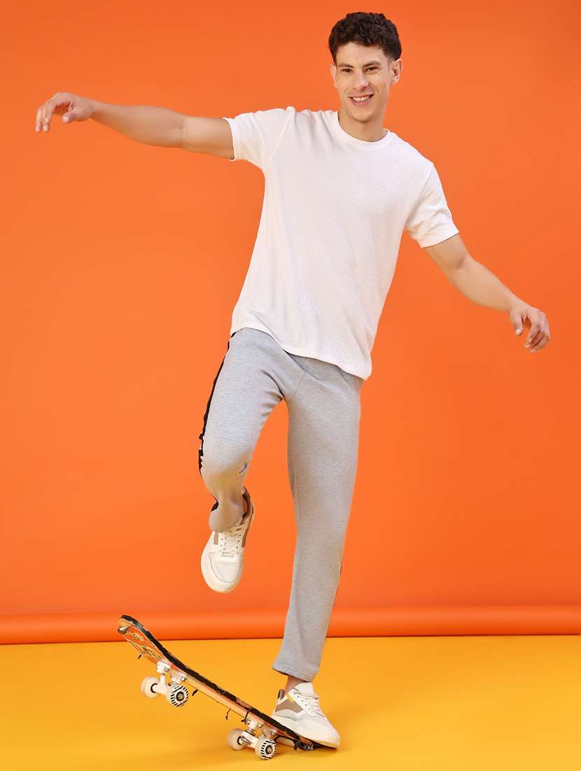 men solid mid rise full length track pant - 21974709 -  Standard Image - 4