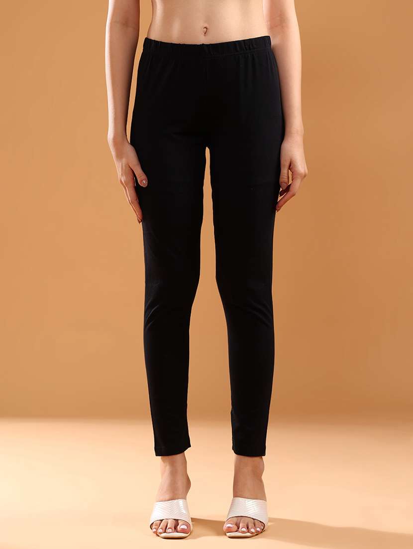 women solid mid rise ankle length leggings - 21974710 -  Standard Image - 1