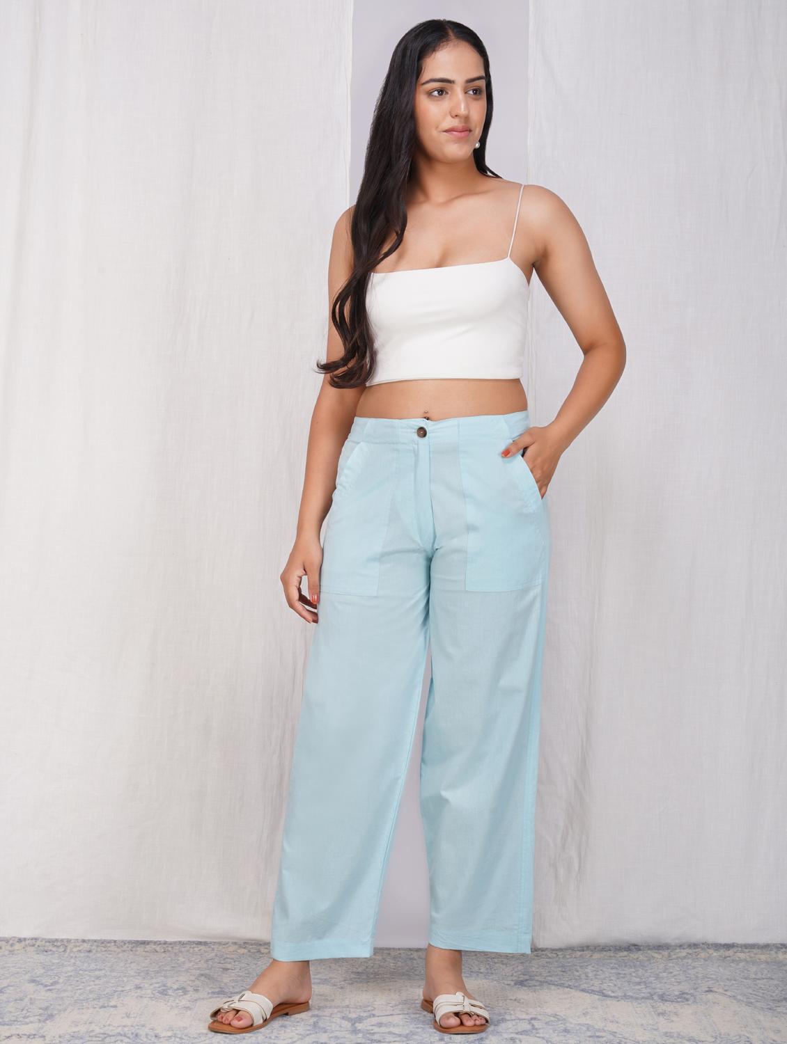 women solid mid rise straight fit trouser - 21974902 - Standard Image - 4