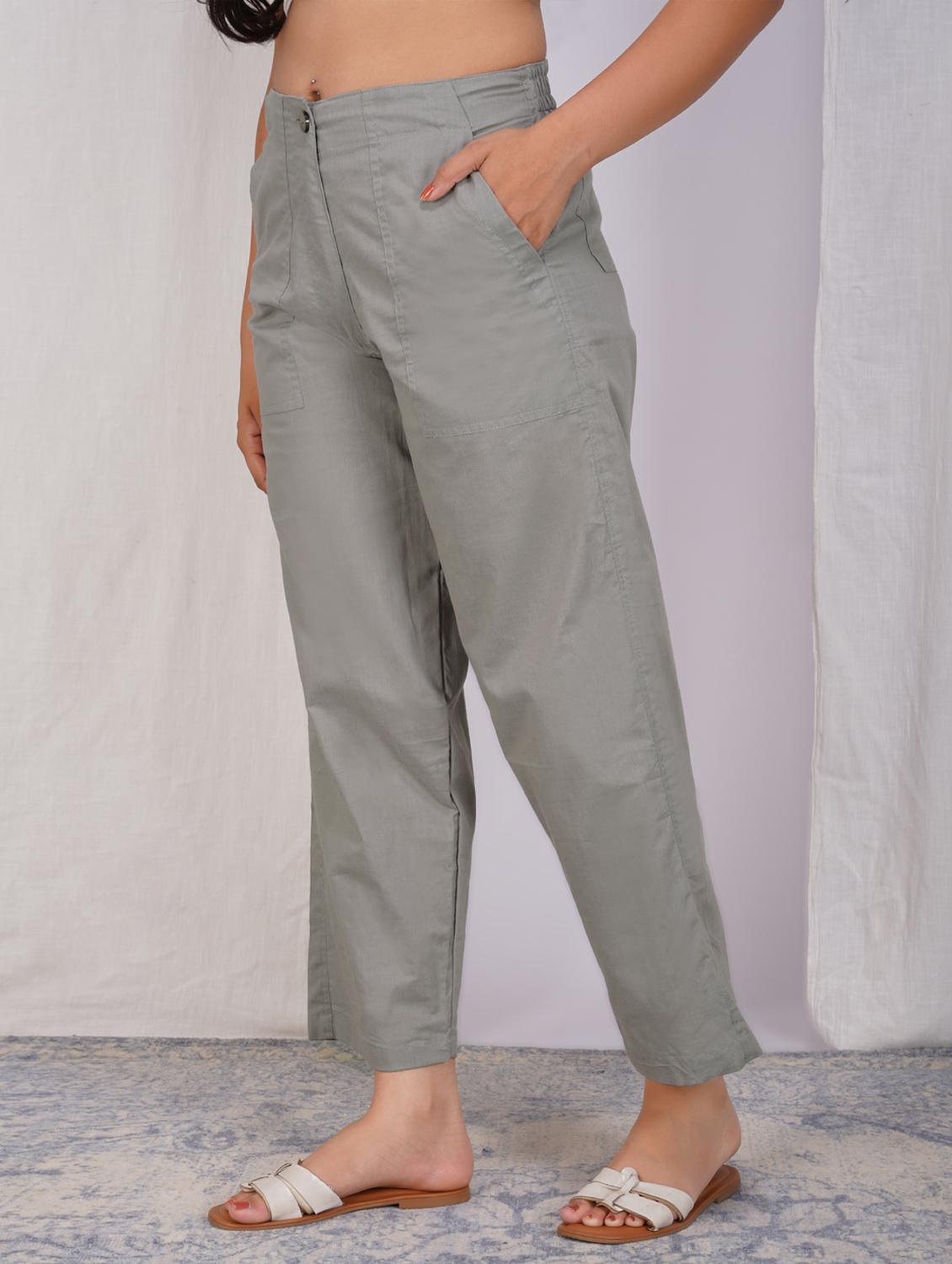 women solid mid rise straight fit trouser - 21974903 -  Standard Image - 1