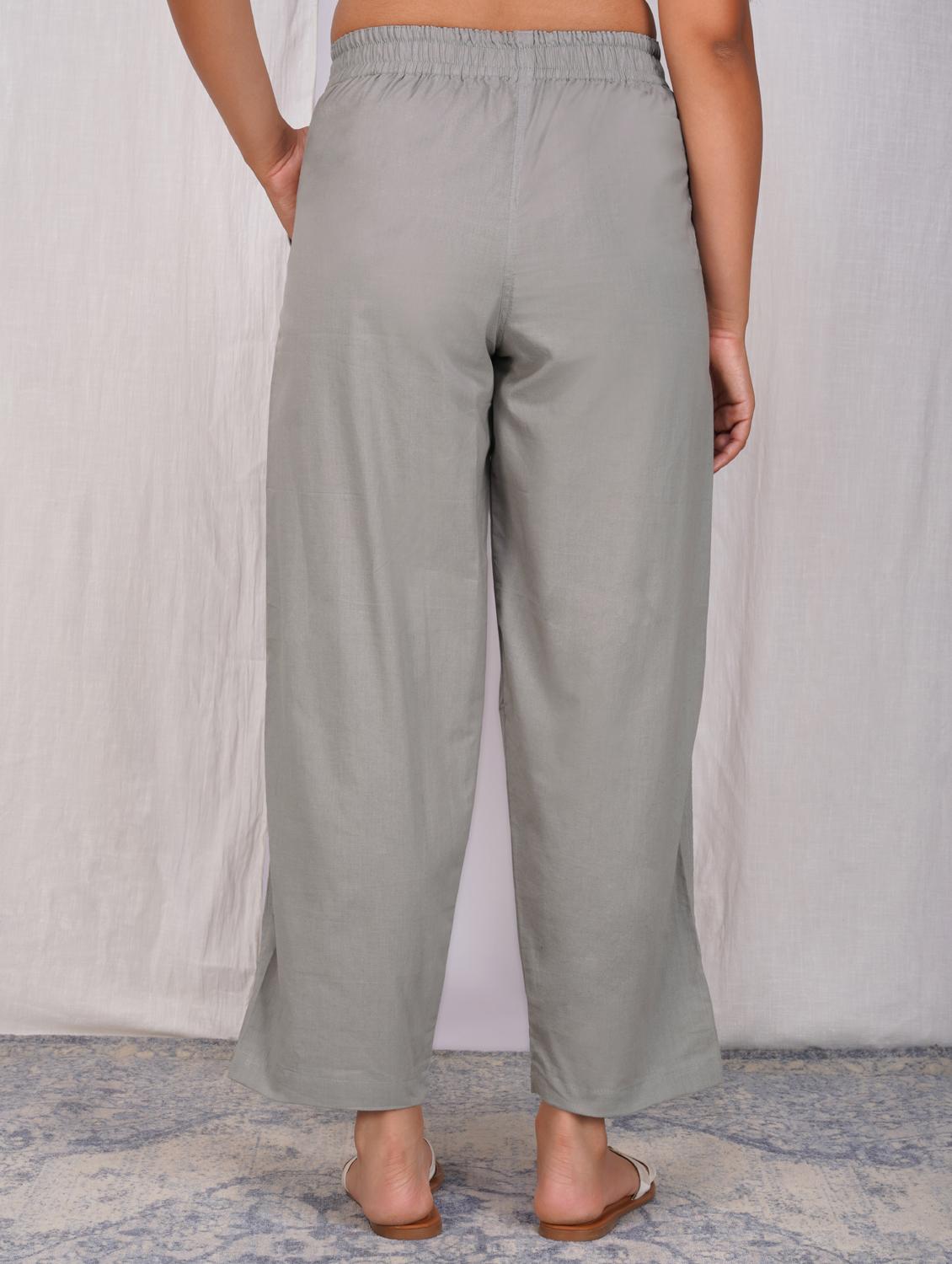 women solid mid rise straight fit trouser - 21974903 - Standard Image - 4