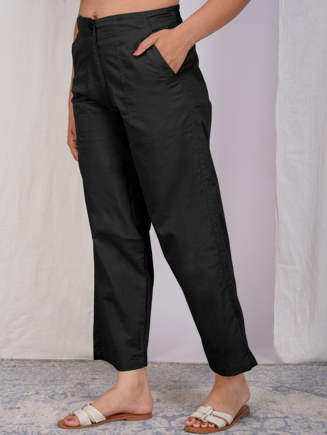 women solid mid rise straight fit trouser - 21974906 -  Standard Image - 1