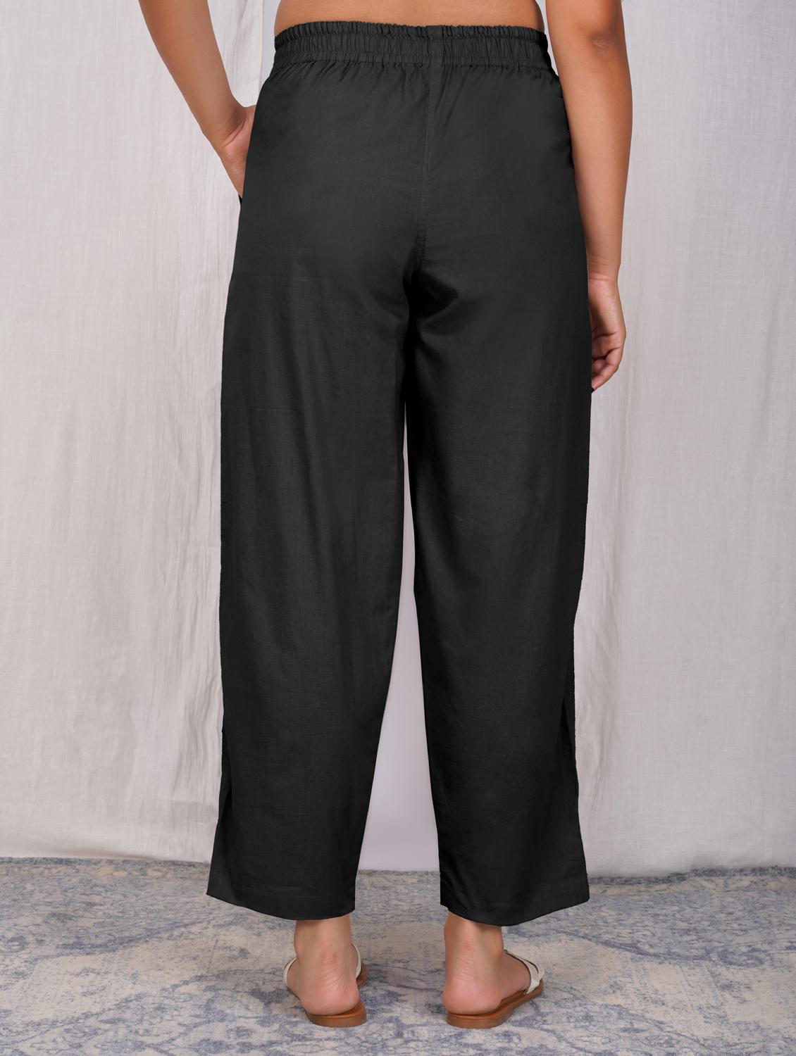 women solid mid rise straight fit trouser - 21974906 - Standard Image - 4