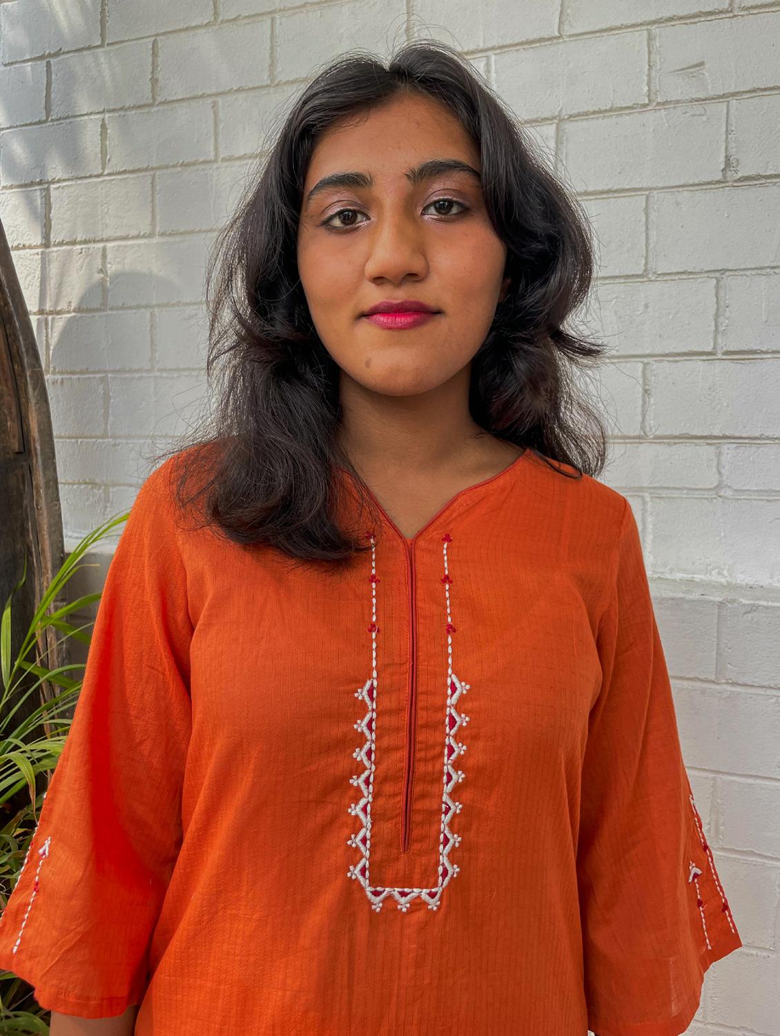 women striped three quarter sleeve a-line kurta - 21974956 - Standard Image - 4