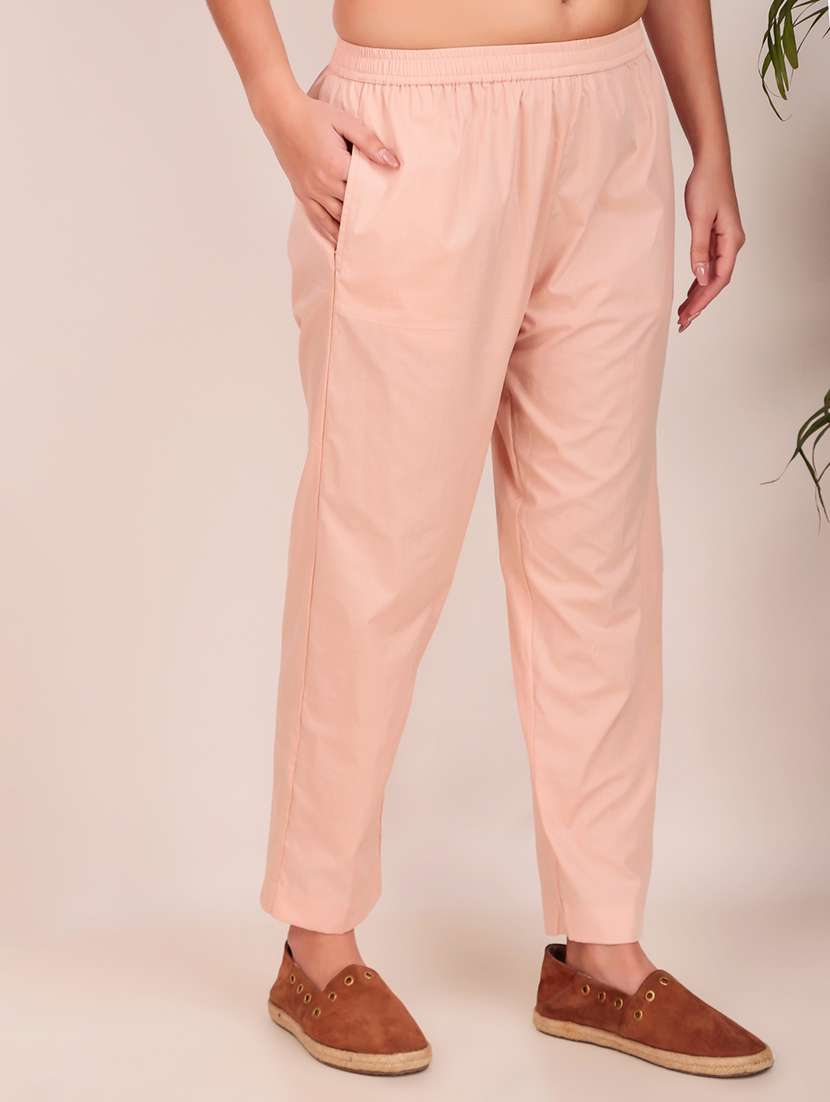 women solid mid rise ankle length tapered pant - 21974982 -  Standard Image - 1