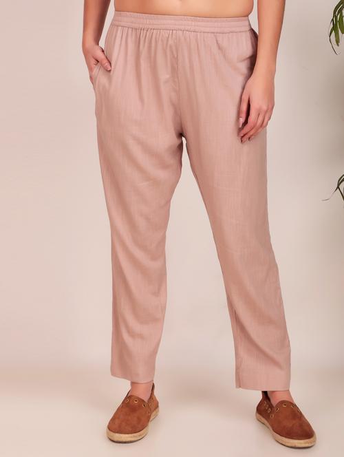 women solid mid rise ankle length tapered pant - 21974988 -  Standard Image - 0