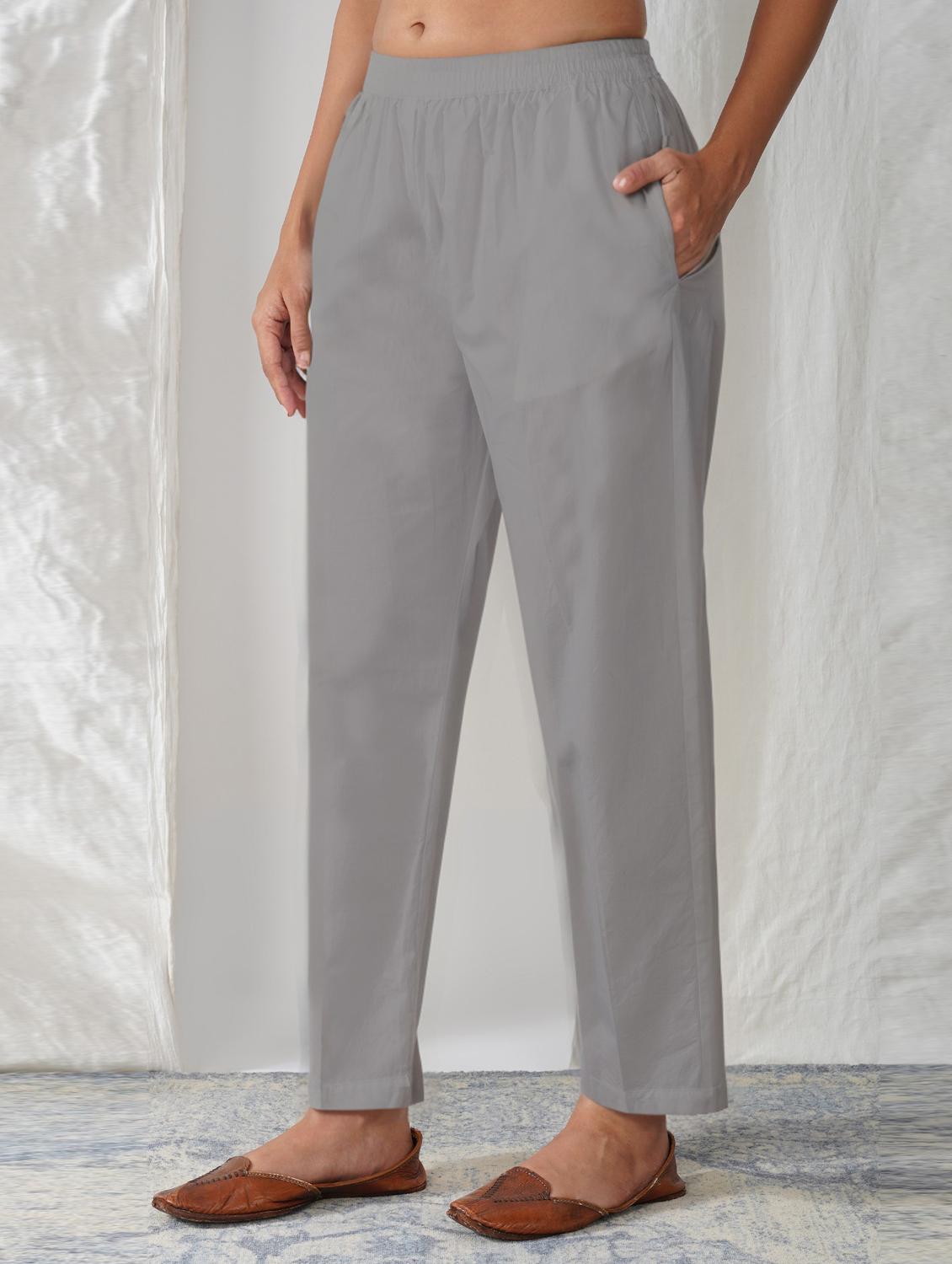 women solid mid rise ankle length tapered pant - 21974991 - Zoom Image - 0