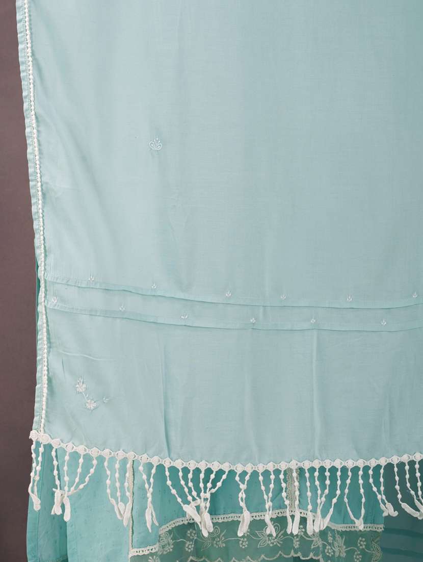 women three quarter sleeve kurta pant with dupatta set - 21975058 - Standard Image - 4
