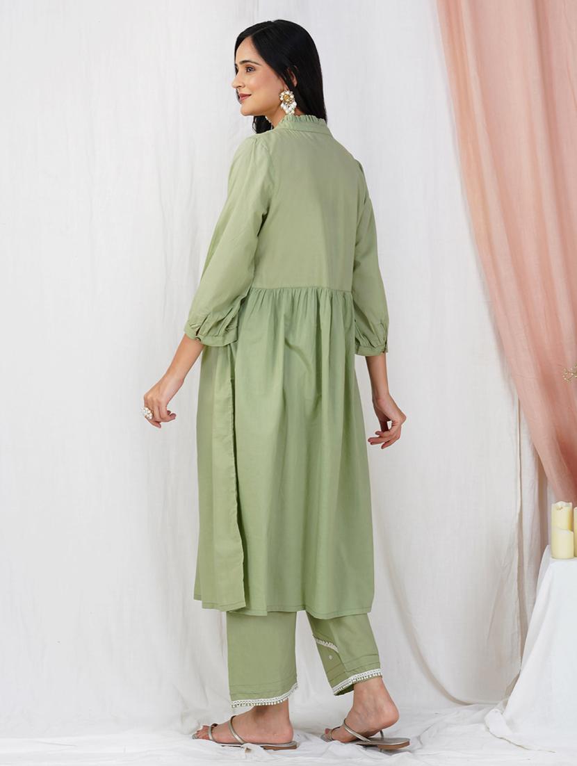 women three quarter sleeve kurta pant with dupatta set - 21975065 - Standard Image - 4