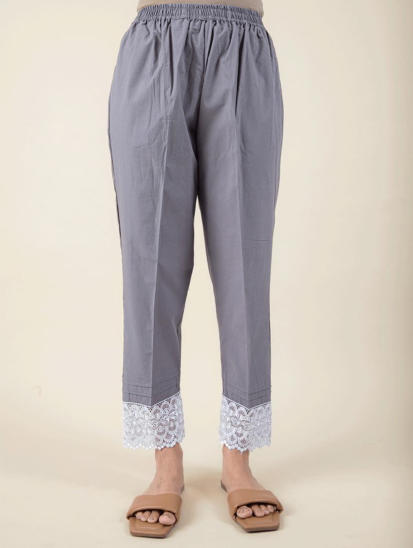 women solid with work three quarter sleeve kurta pant set - 21975130 - Standard Image - 4