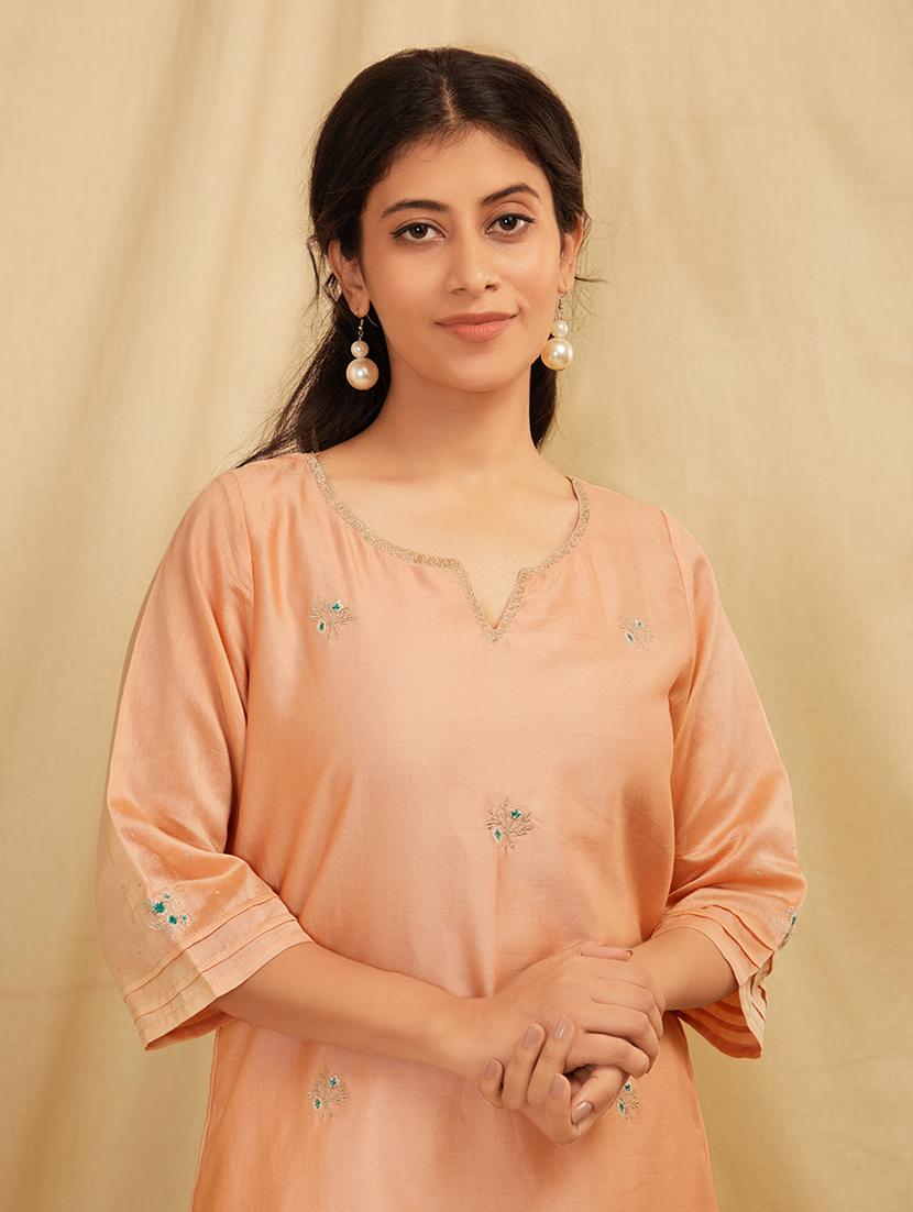 women three quarter sleeve kurta pant with dupatta set - 21975156 - Standard Image - 4
