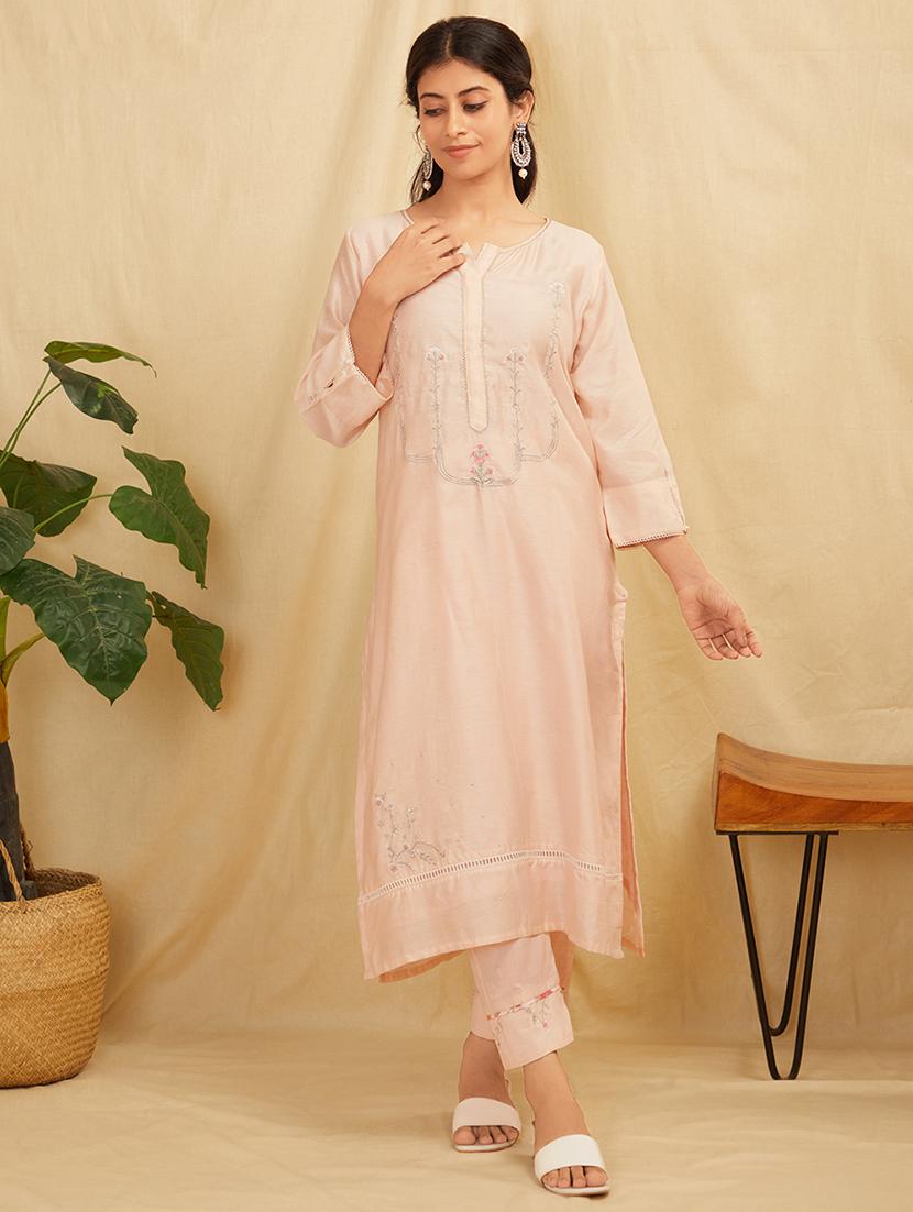 women three quarter sleeve kurta pant with dupatta set - 21975177 -  Standard Image - 1