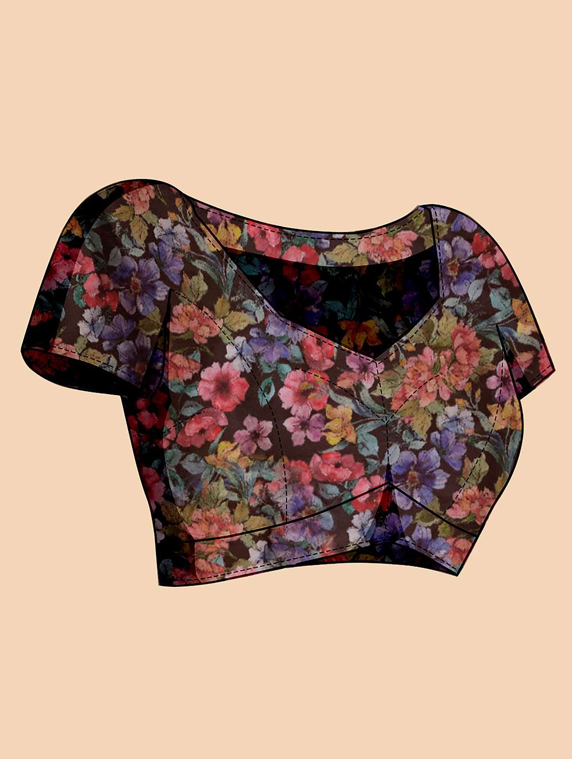 women floral printed saree with blouse - 21975248 - Standard Image - 6