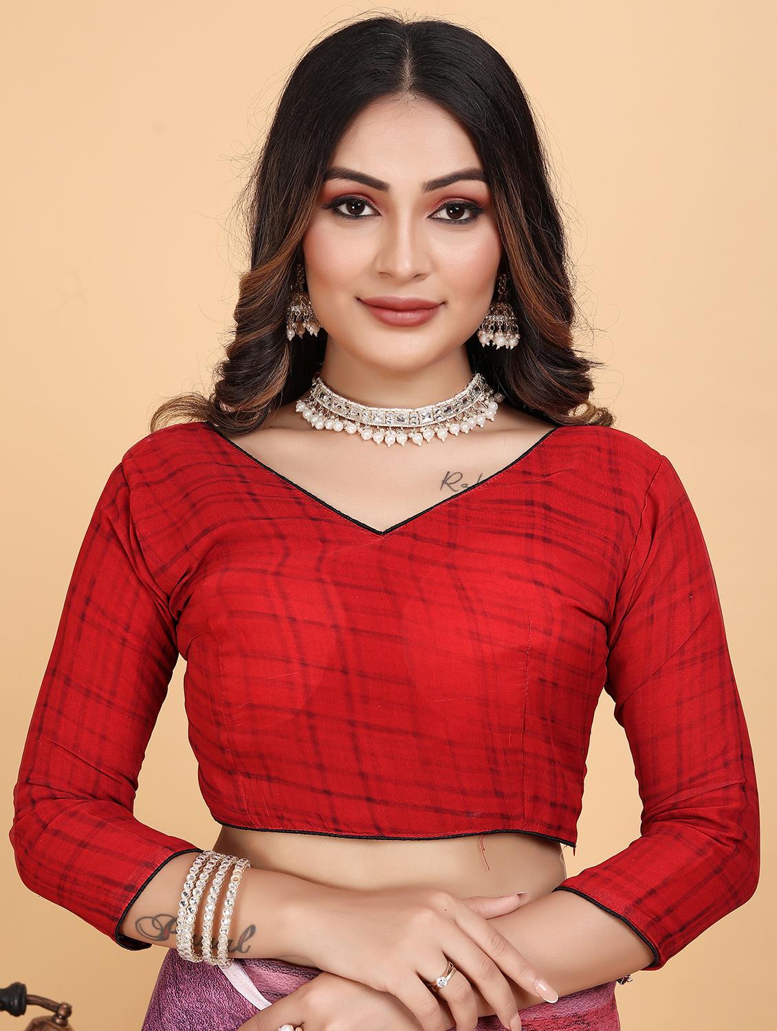 women floral printed saree with blouse - 21975256 - Standard Image - 4