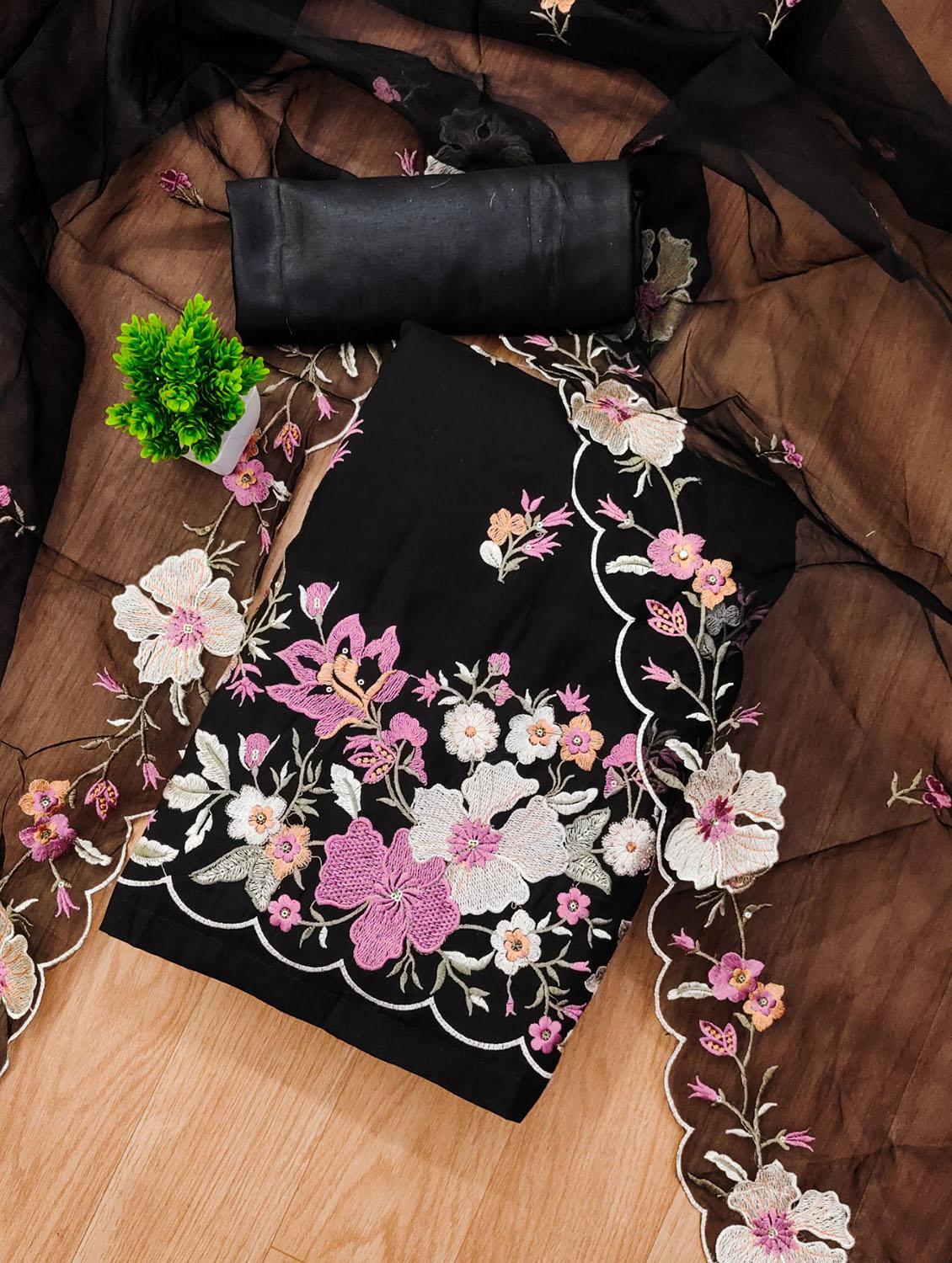 women floral embroidered unstitched suit set - 21975283 -  Standard Image - 1