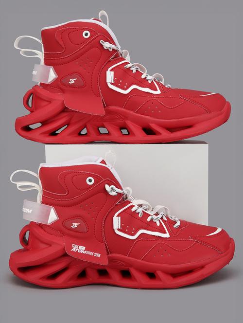 men red lace up sneaker - 21975340 -  Standard Image - 0