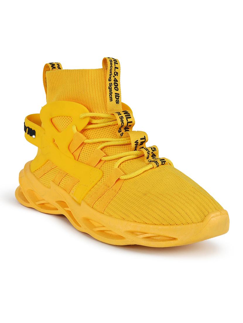 men yellow lace up sneaker - 21975379 - Standard Image - 1