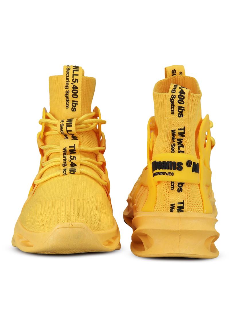 men yellow lace up sneaker - 21975379 - Standard Image - 4
