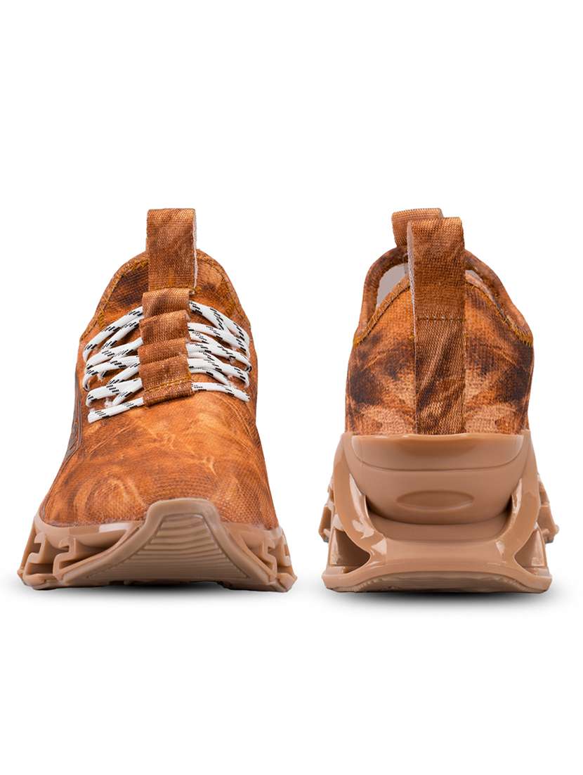 men brown lace up sneaker - 21975389 -  Standard Image - 4