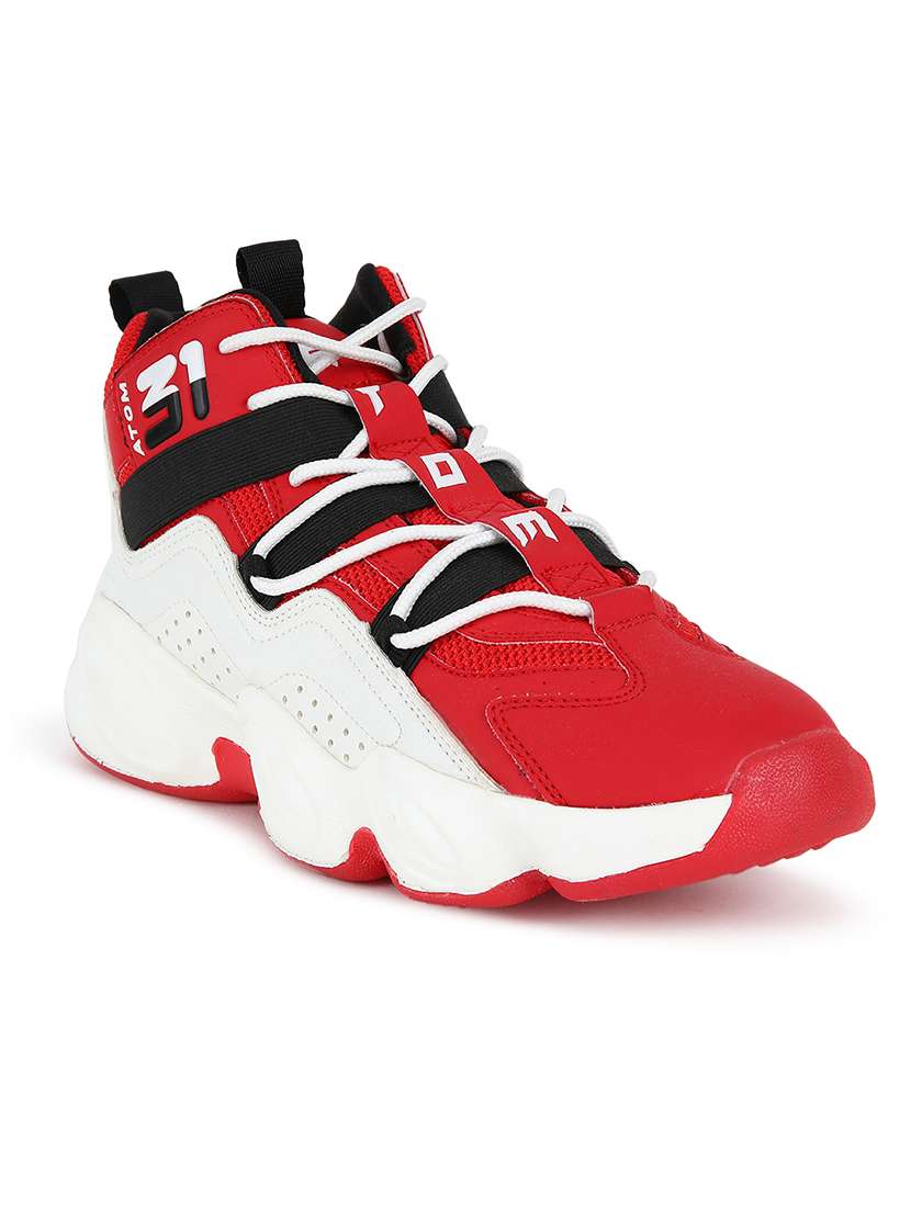 men red lace up sneaker - 21975403 -  Standard Image - 1