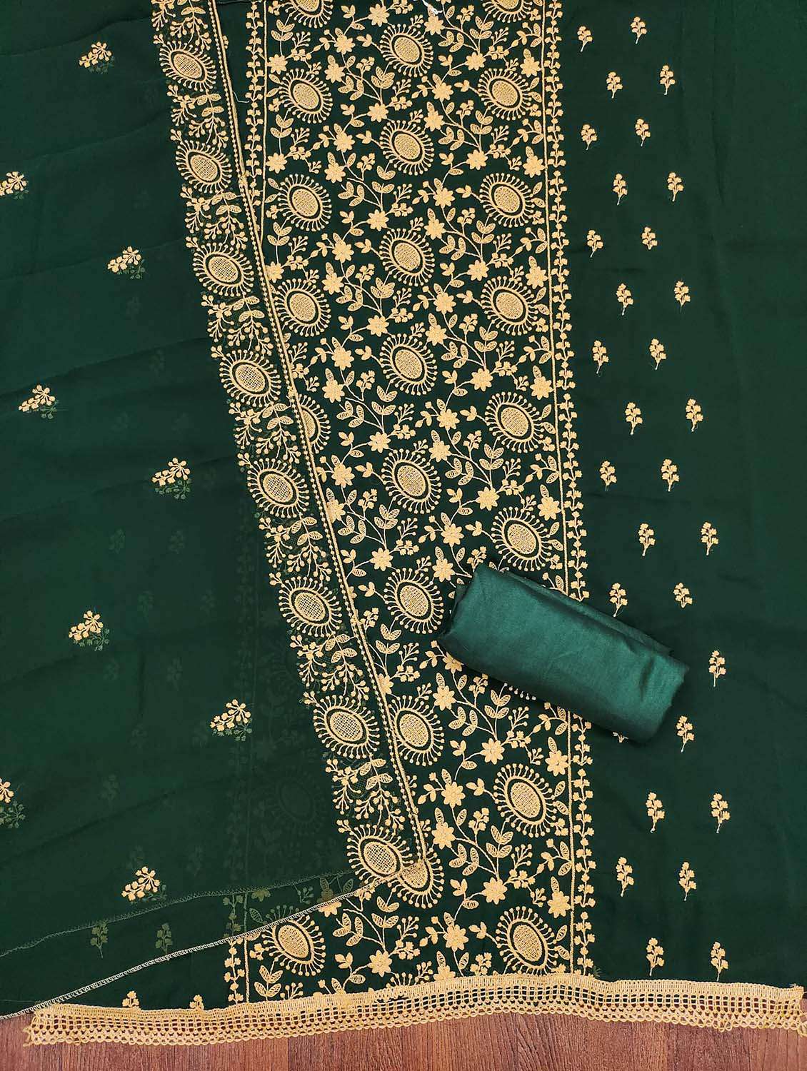 women solid with work embroidered unstitched suit set - 21975478 -  Standard Image - 1