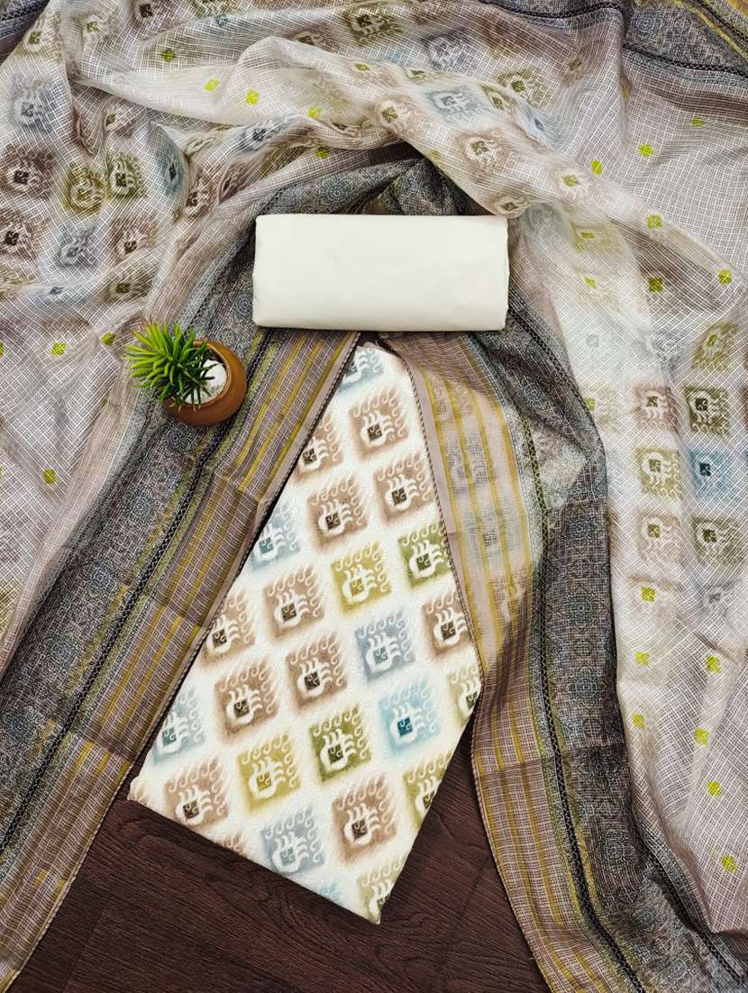 women printed unstitched suit set