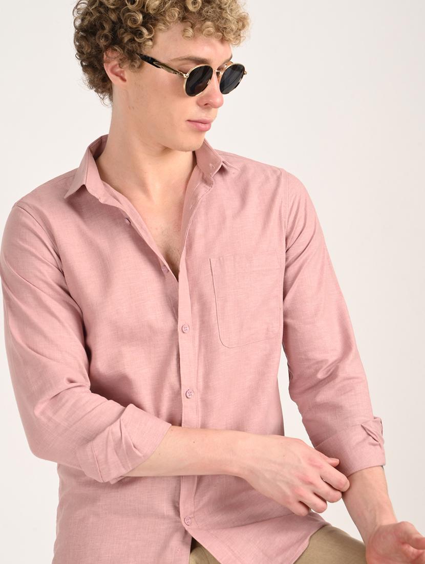 men solid long sleeve regular fit casual shirt - 21975521 -  Standard Image - 1