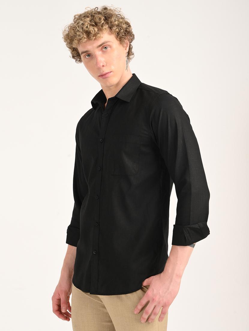 men solid long sleeve regular fit casual shirt - 21975523 -  Standard Image - 1