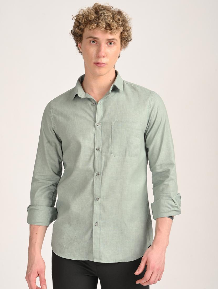 men solid long sleeve regular fit casual shirt - 21975524 -  Standard Image - 1