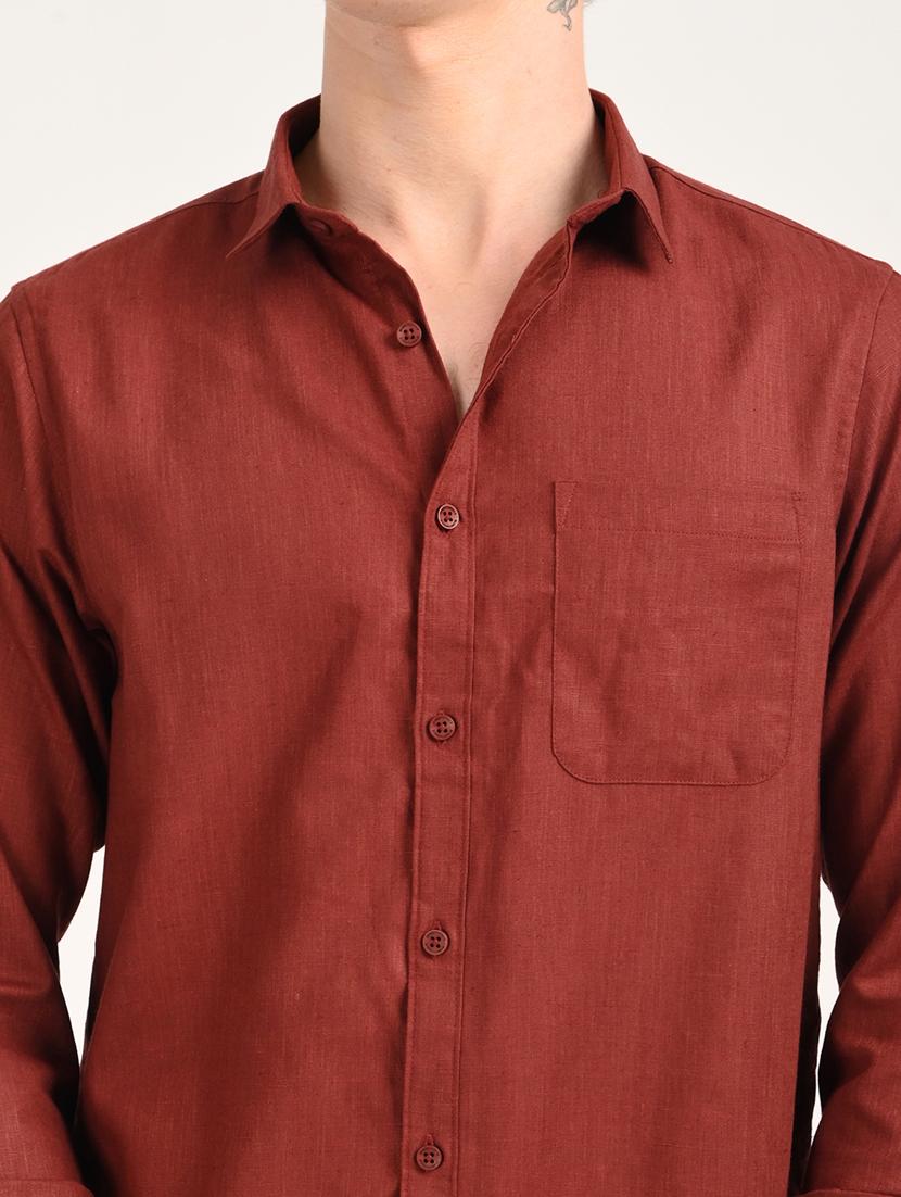 men solid long sleeve regular fit casual shirt - 21975526 - Standard Image - 4