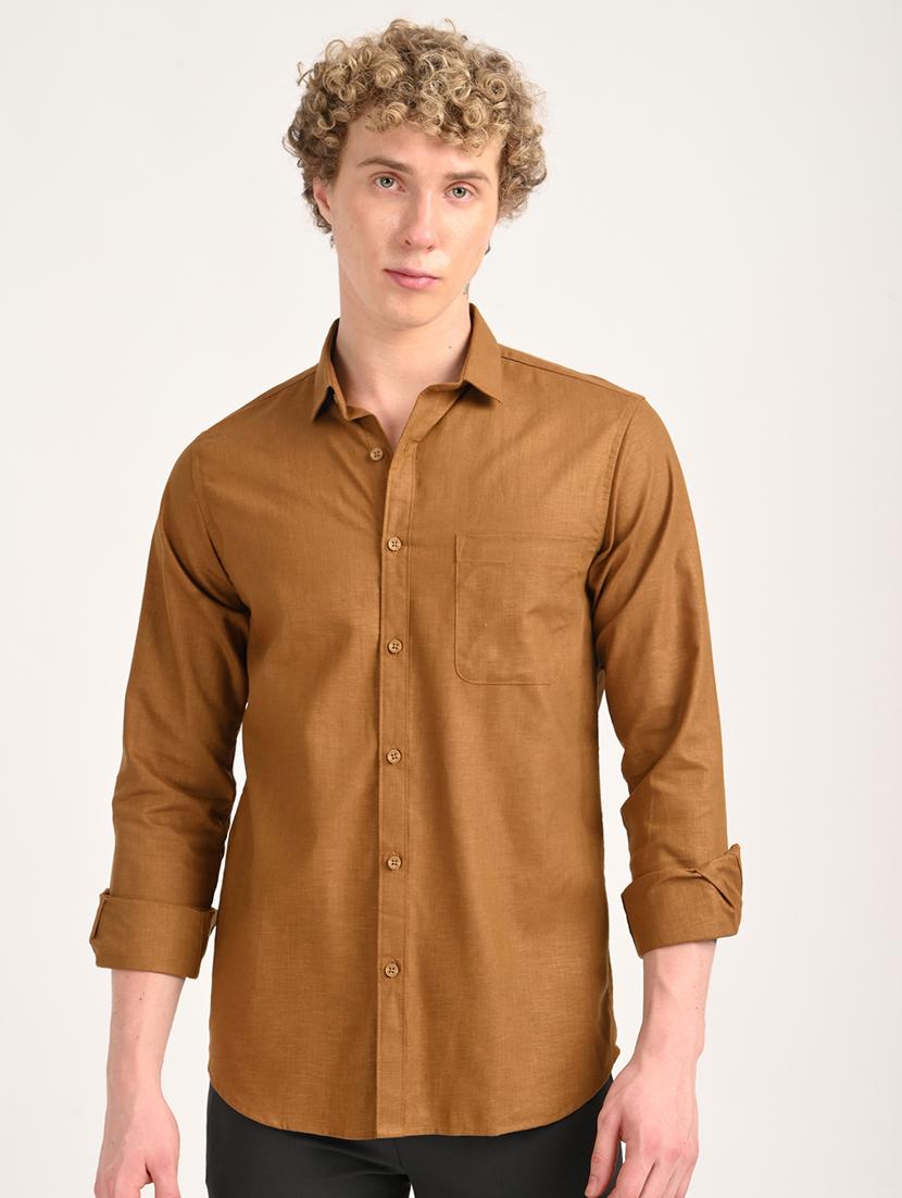men solid long sleeve regular fit casual shirt - 21975529 -  Zoom Image - 0