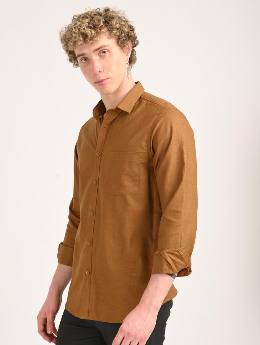 men solid long sleeve regular fit casual shirt - 21975529 -  Standard Image - 1