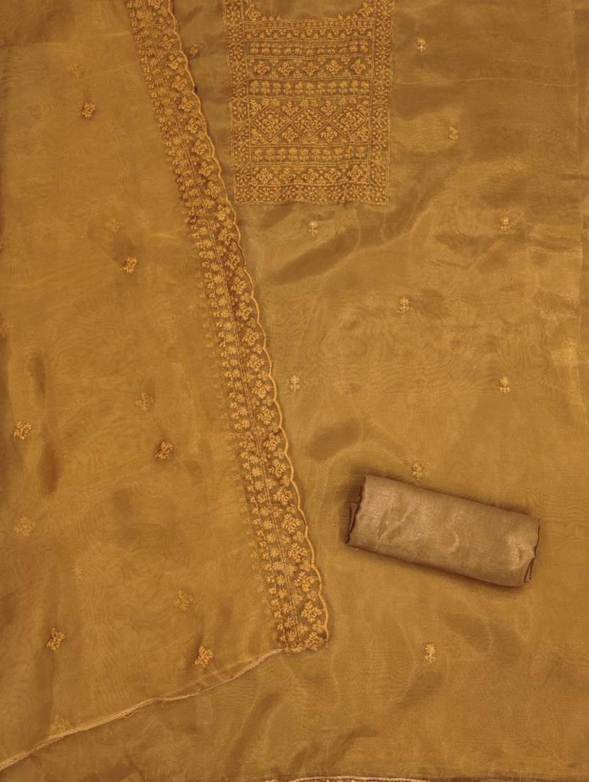 women solid with work embroidered unstitched suit set - 21975533 -  Standard Image - 1