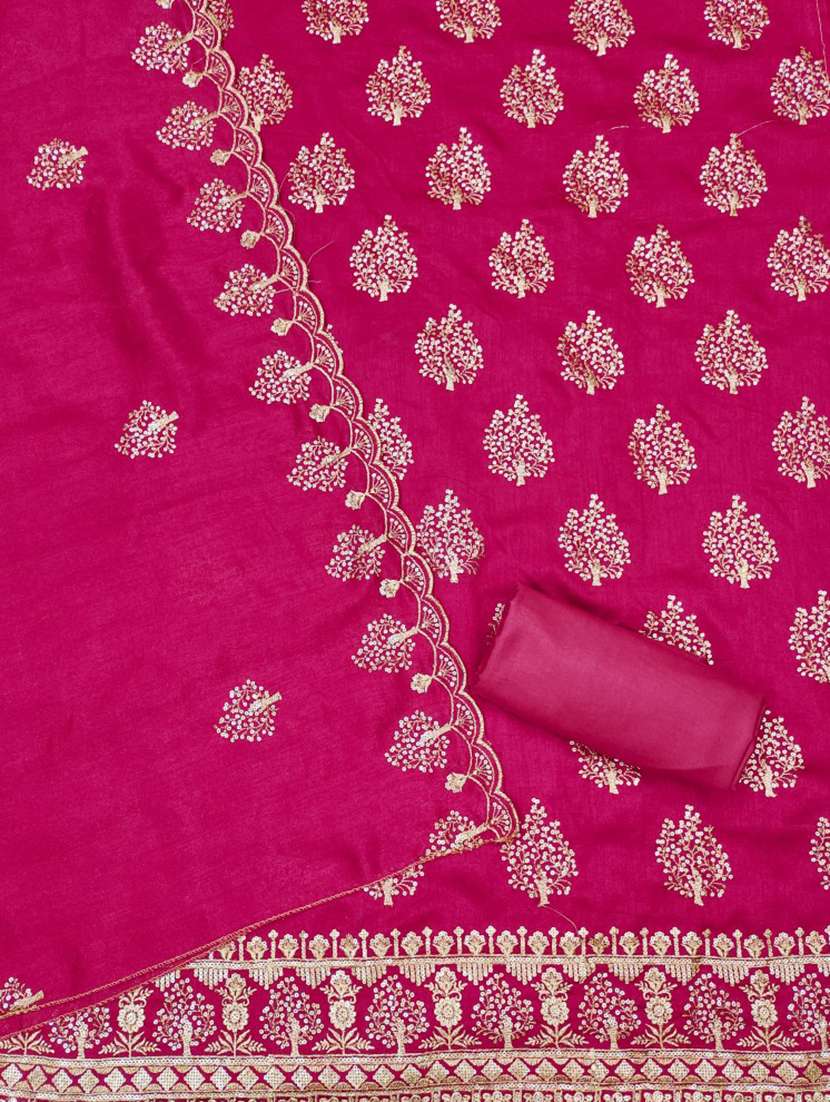 women solid with work embroidered unstitched suit set - 21975567 -  Standard Image - 1