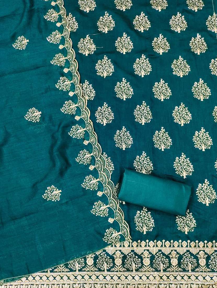 women solid with work embroidered unstitched suit set - 21975568 -  Standard Image - 1