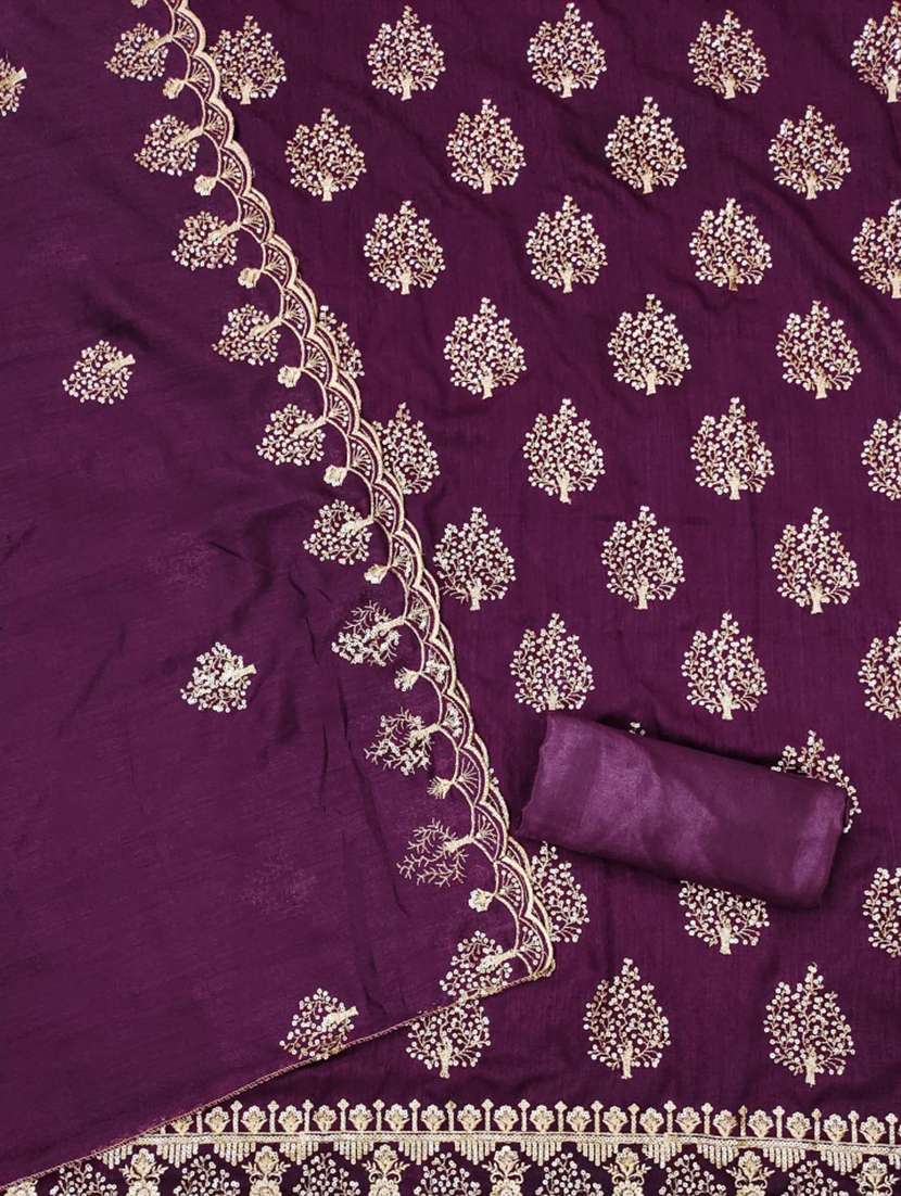 women solid with work embroidered unstitched suit set - 21975570 -  Standard Image - 1