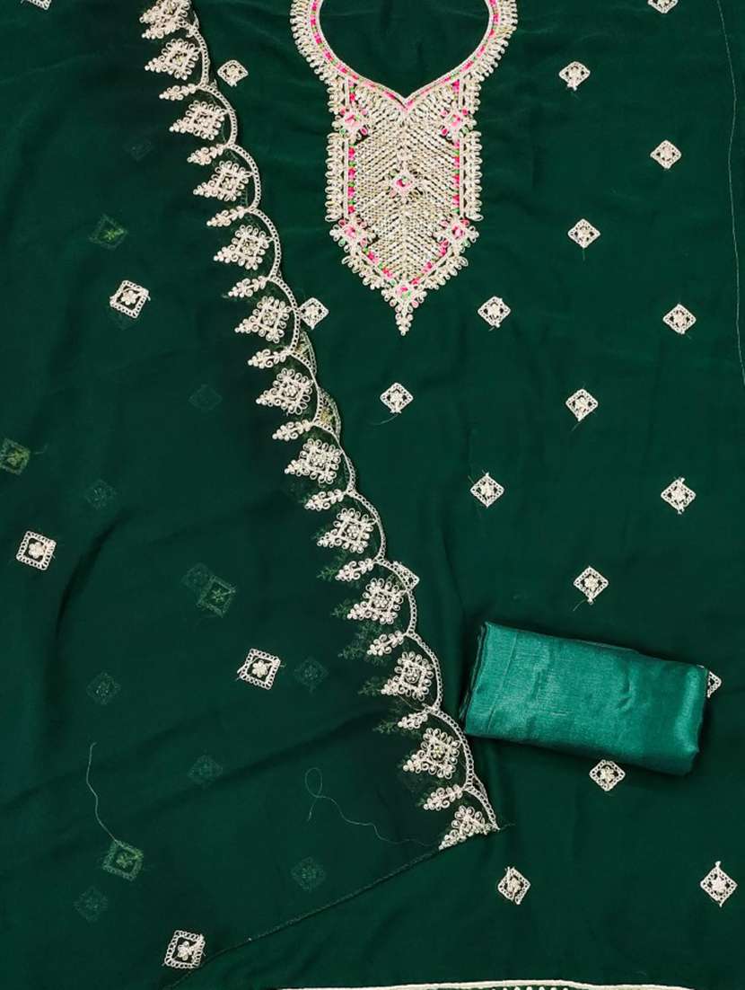 women solid with work embroidered unstitched suit set - 21975603 -  Standard Image - 1