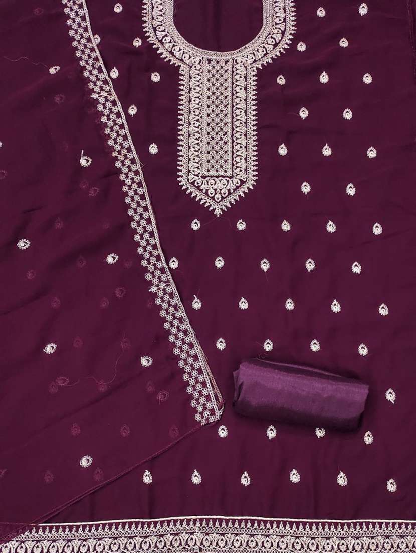 women solid with work embroidered unstitched suit set - 21975627 -  Standard Image - 1