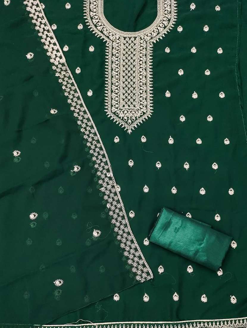 women solid with work embroidered unstitched suit set - 21975631 -  Standard Image - 1