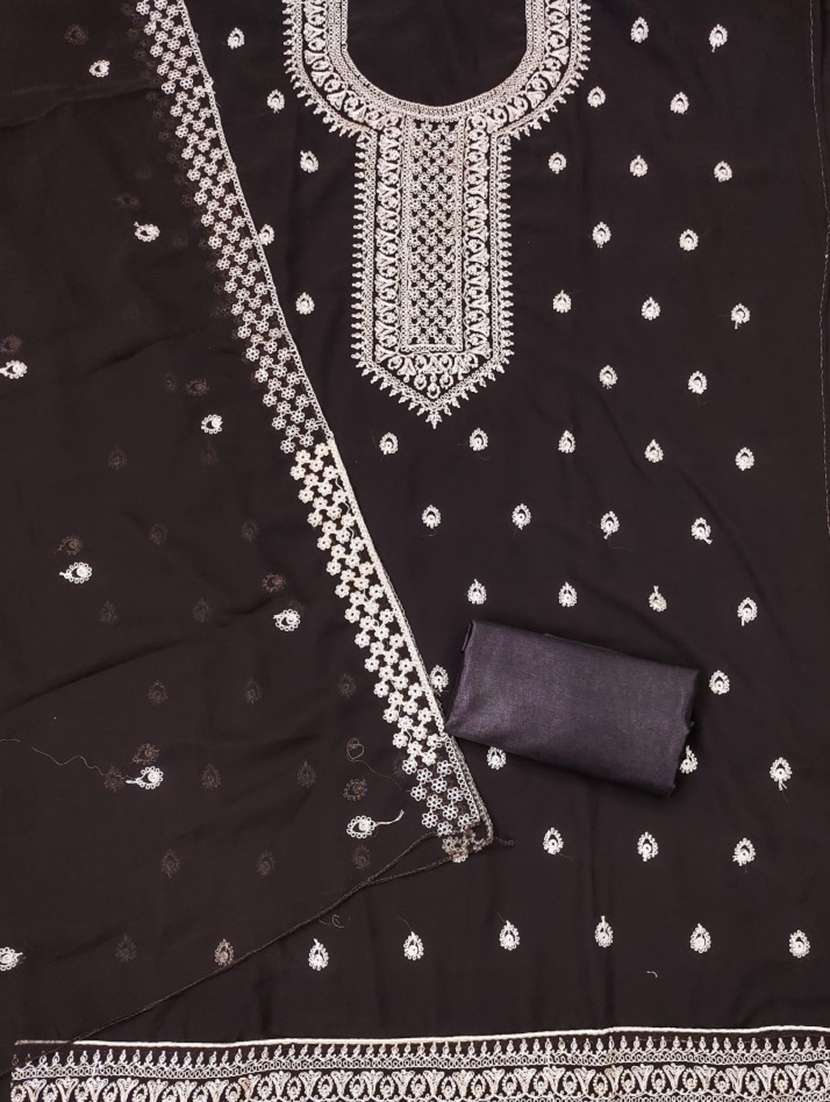 women solid with work embroidered unstitched suit set - 21975632 -  Standard Image - 1